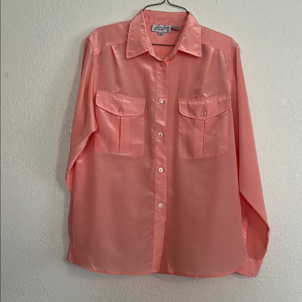 Vintage peach button front dress shirt.